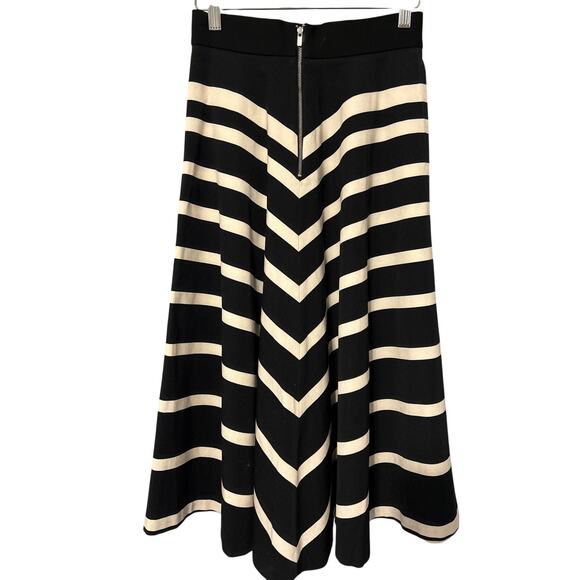 Banana Republic Midi Skirt Black & Cream Size 0 Sloan Pencil A-Line Stretch NWT - Picture 2 of 6